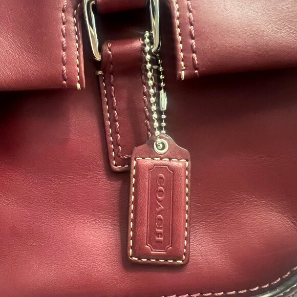 Burgundy/Maroon Coach Hamilton Satchel leather bag - G0893-F12604 - Picture 4 of 10